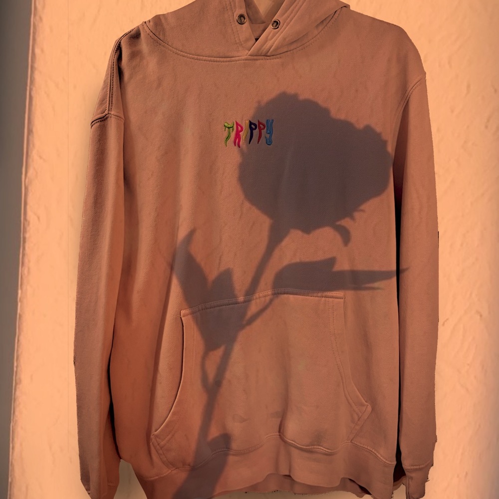TRIPPY GRAPHIC HOODIE // Pink Hoodie Unisex Medium